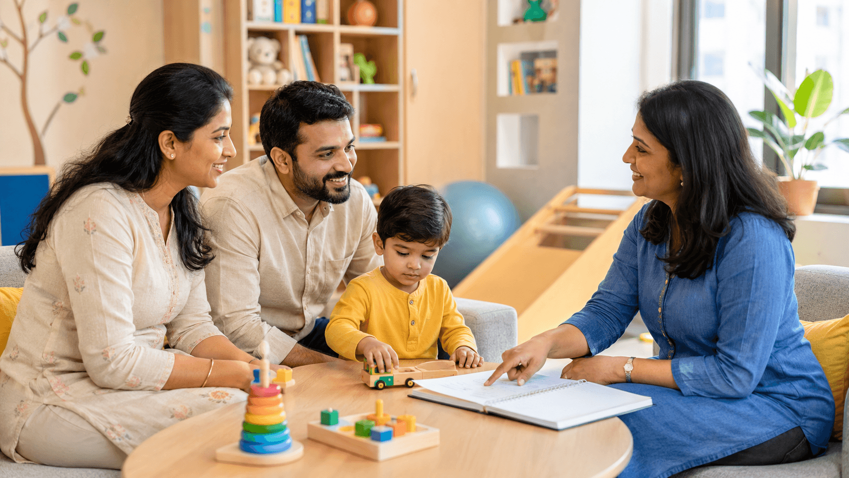 Family consultation at Meditron Child Development Centre, Vijayawada